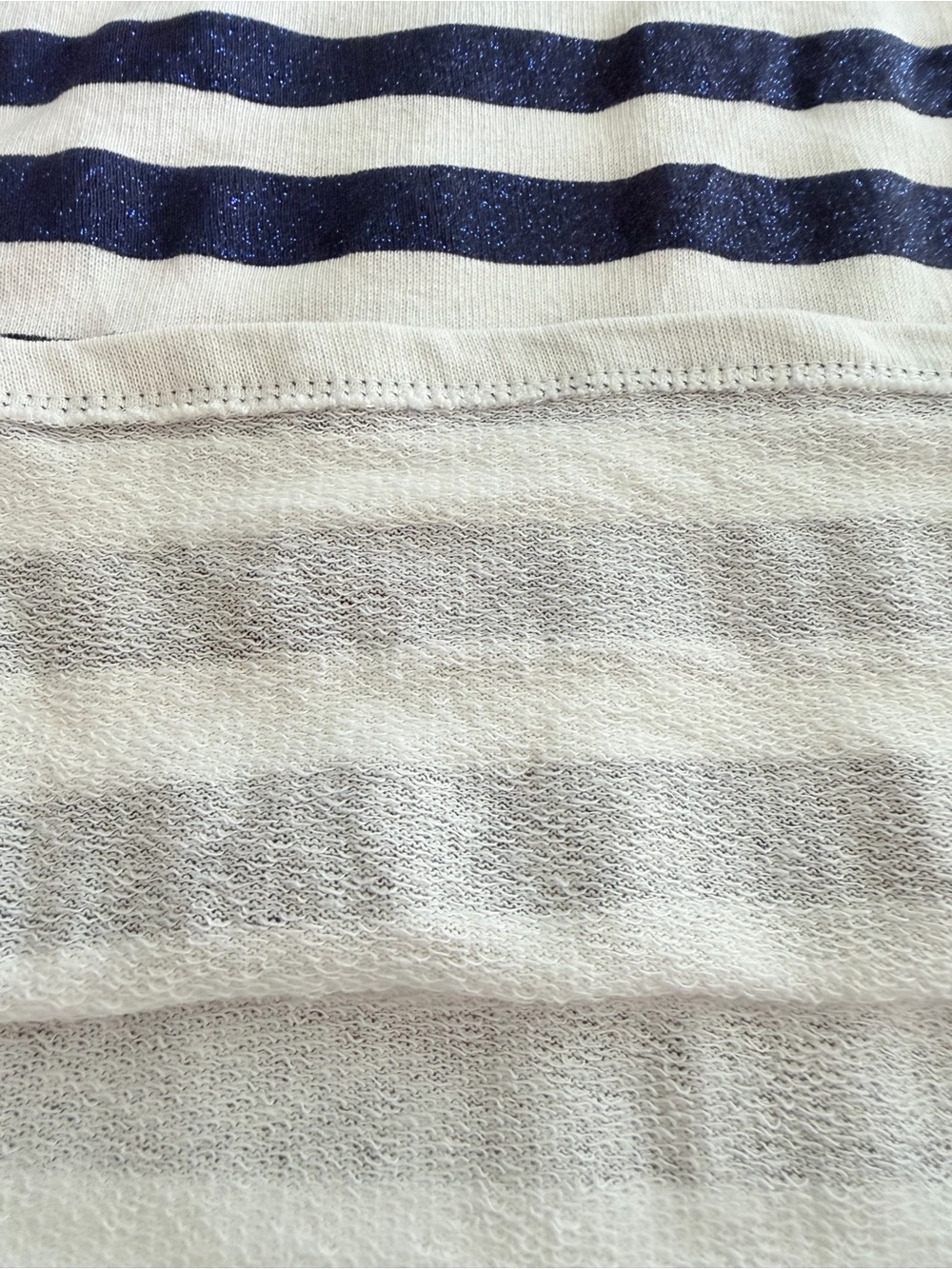 Zara Trafaluc Metallic Navy Blue & White Striped Oversized Pocket Tee - Picture 14 of 14